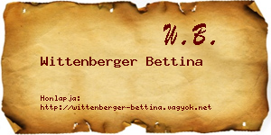 Wittenberger Bettina névjegykártya